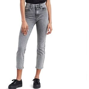 Levi’s 724 High Rise Gray straight crop jeans